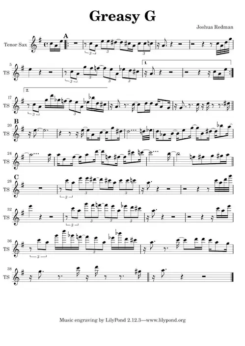 Greasy G - transcription